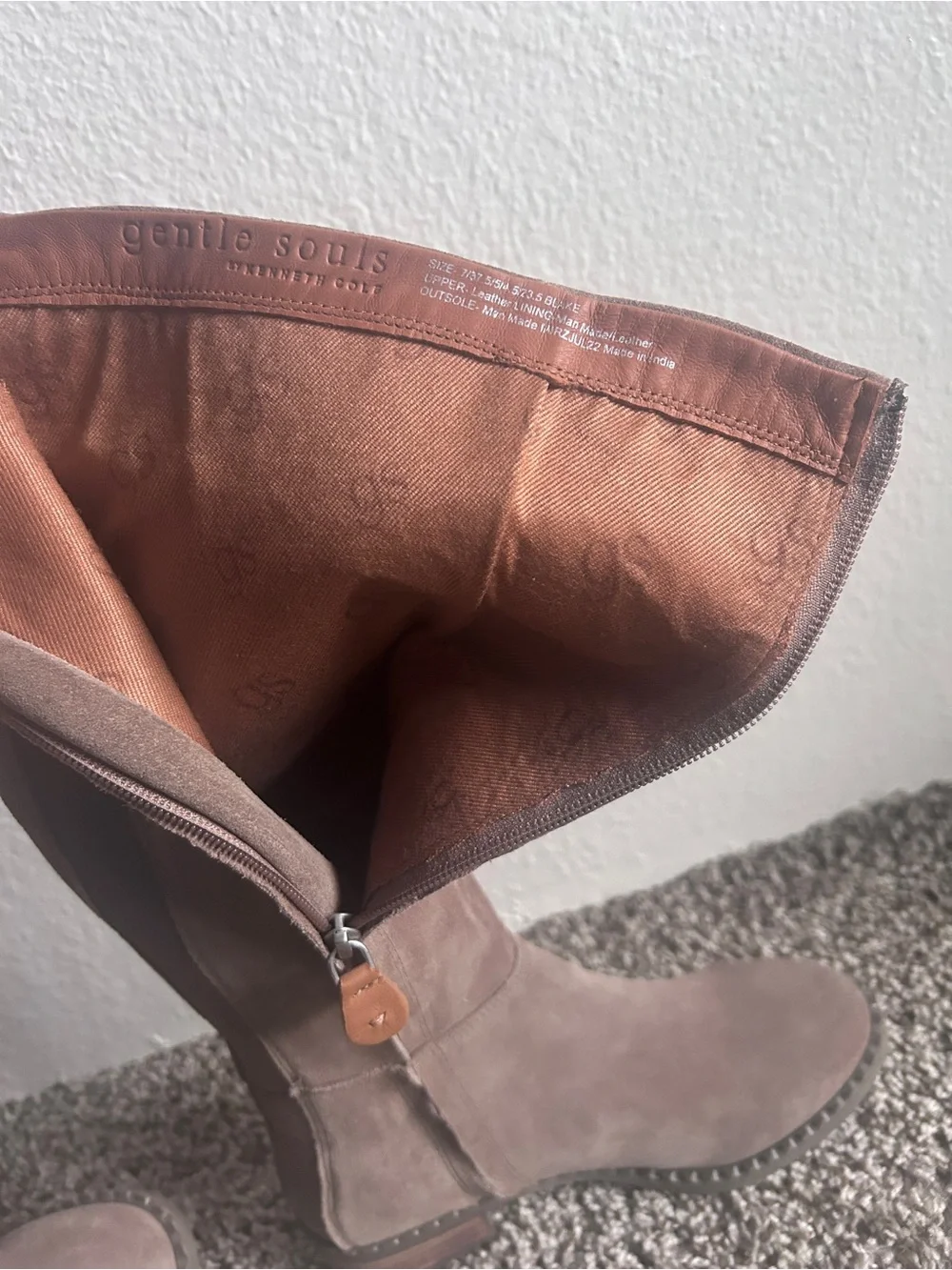 gentle souls Taupe Suede Over-the-Knee Boots